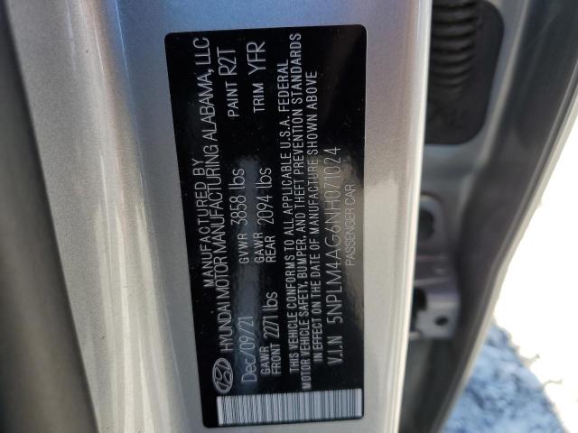 5NPLM4AG6NH071024 - 2022 HYUNDAI ELANTRA SEL SILVER photo 13