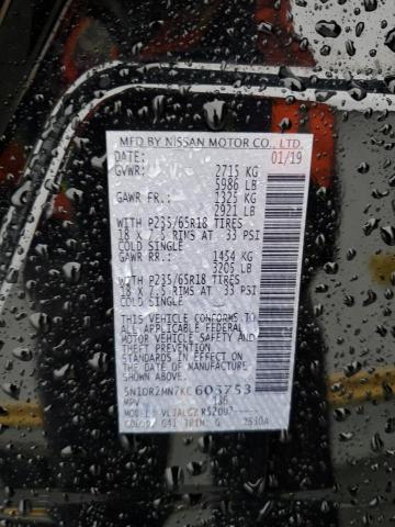 5N1DR2MN7KC605753 - 2019 NISSAN PATHFINDER S Qara foto 12