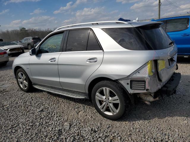 4JGDA5HB2CA034565 - 2012 MERCEDES-BENZ ML 350 4MATIC SILVER photo 2