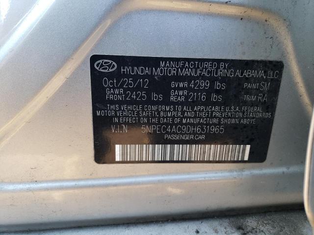 5NPEC4AC9DH631965 - 2013 HYUNDAI SONATA SE SILVER photo 12