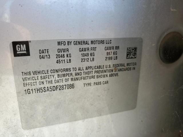 1G11H5SA5DF287086 - 2013 CHEVROLET MALIBU LTZ SILVER photo 12