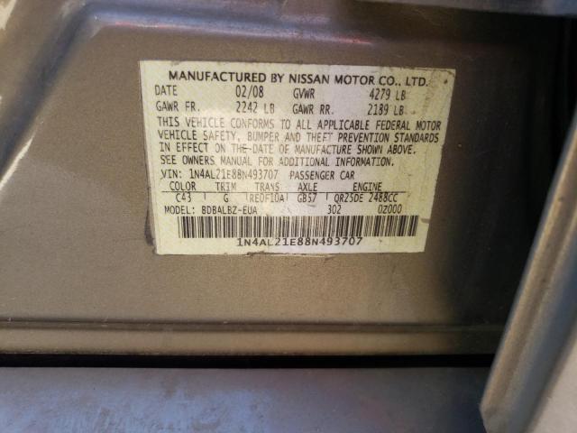 1N4AL21E88N493707 - 2008 NISSAN ALTIMA 2.5 GOLD photo 12