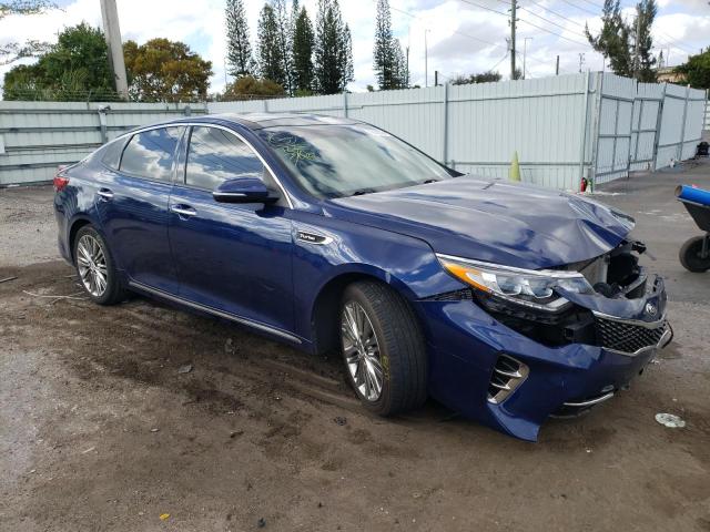 5XXGV4L22HG128691 - 2017 KIA OPTIMA SXL BLUE photo 4