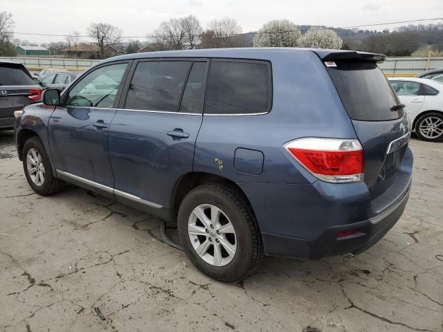 5TDZA3EH4CS017325 - 2012 TOYOTA HIGHLANDER BASE BLUE photo 2