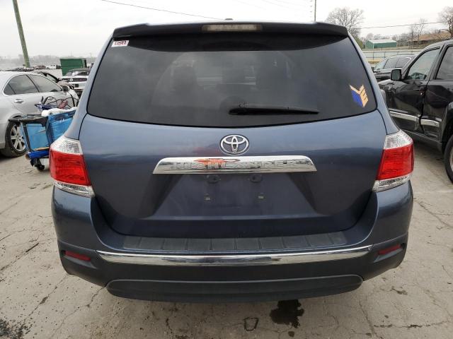 5TDZA3EH4CS017325 - 2012 TOYOTA HIGHLANDER BASE BLUE photo 6