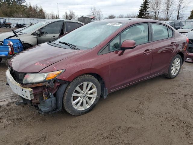 2HGFB2F54CH006467 - 2012 HONDA CIVIC LX MAROON photo 1