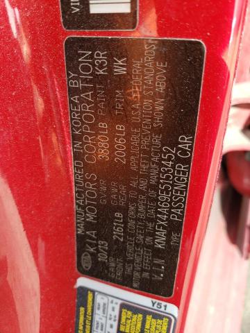 KNAFX4A69E5153452 - 2014 KIA FORTE LX RED photo 13