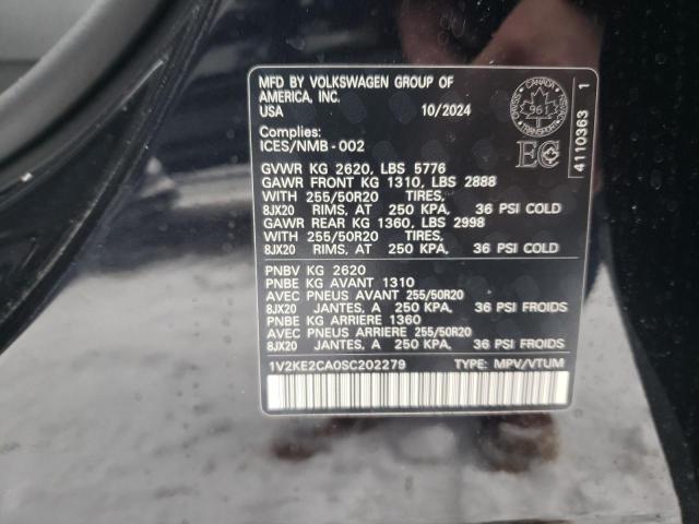 1V2KE2CA0SC202279 - 2025 VOLKSWAGEN ATLAS CROS SE BLACK photo 14