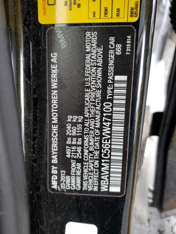 WBAVM1C56EVW47100 - 2014 BMW X1 SDRIVE28I BLACK photo 12