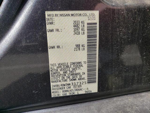 1N4BL4DW3NN317325 - 2022 NISSAN ALTIMA SV SILVER photo 12