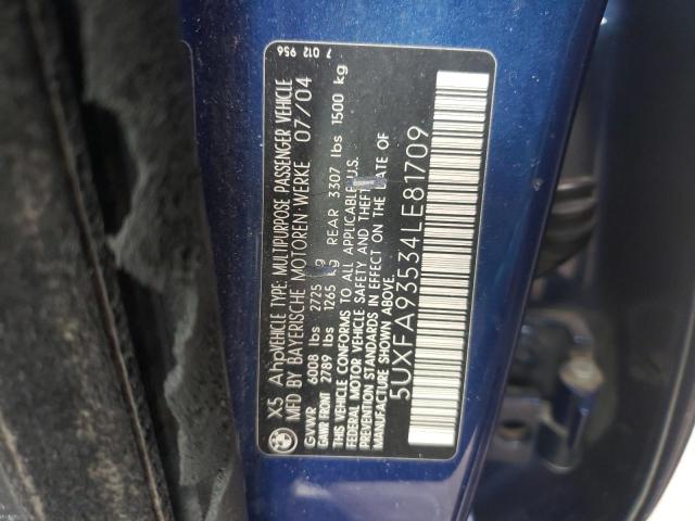 5UXFA93534LE81709 - 2004 BMW X5 4.8IS BLUE photo 13