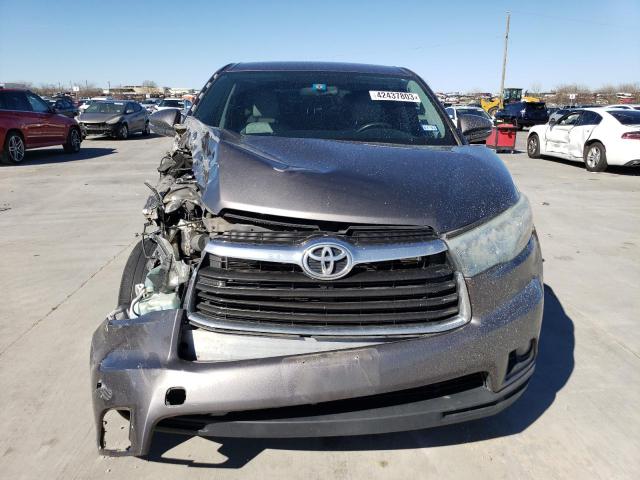 5TDZKRFH1FS062998 - 2015 TOYOTA HIGHLANDER LE GRAY photo 5