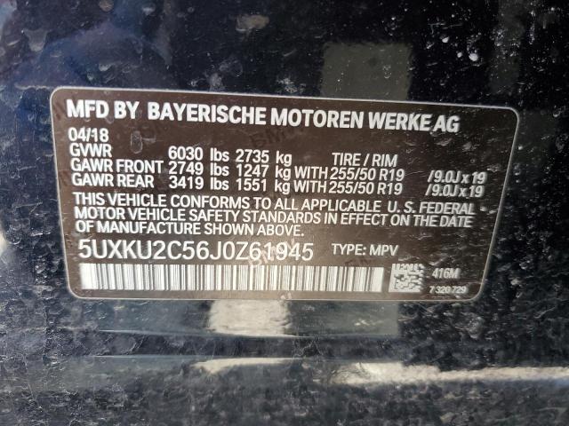 5UXKU2C56J0Z61945 - 2018 BMW X6 XDRIVE35I BLACK photo 12