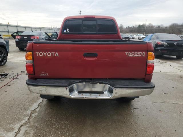 5TEGN92N44Z327181 - 2004 TOYOTA TACOMA DOUBLE CAB PRERUNNER MAROON photo 6