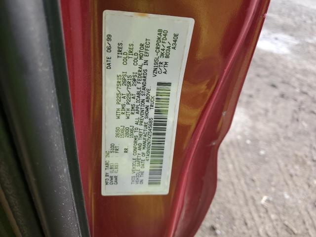 4TASN92N7XZ545685 - 1999 TOYOTA TACOMA XTRACAB PRERUNNER მუქწითელი ფოტო 12