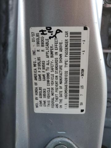 1HGCM56467A091032 - 2007 HONDA ACCORD LX SILVER photo 12