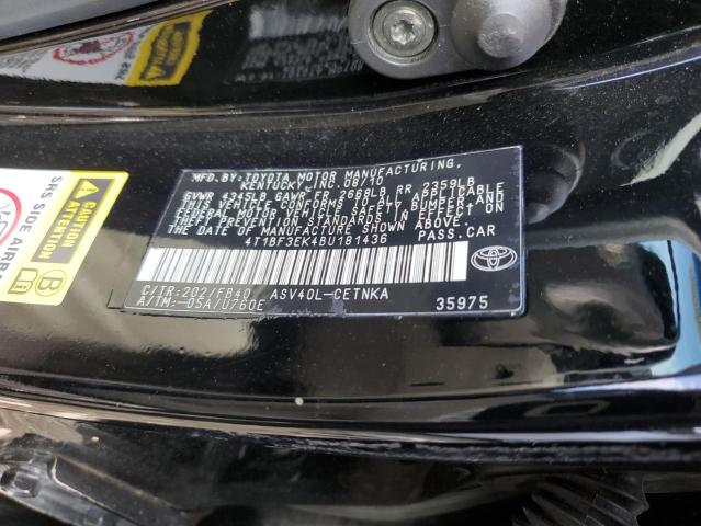 4T1BF3EK4BU181436 - 2011 TOYOTA CAMRY BASE BLACK photo 13