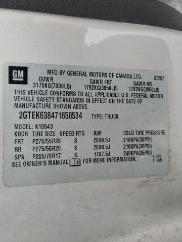 2GTEK638471650534 - 2007 GMC NEW SIERRA DENALI SILVER photo 12