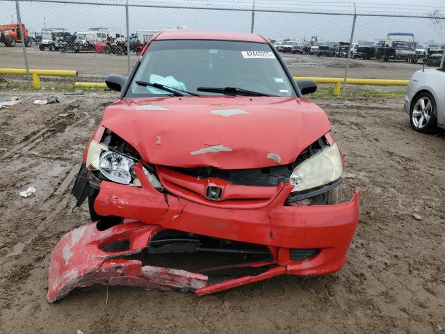 1HGES16385L008698 - 2005 HONDA CIVIC DX VP Կարմիր լուսանկար 5