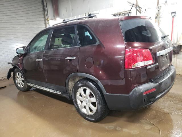 5XYKT4A63CG221973 - 2012 KIA SORENTO BASE MAROON photo 2