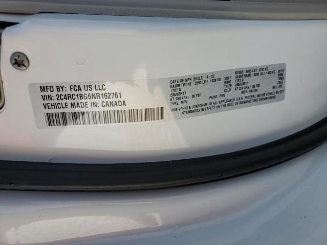 2C4RC1BG6NR162761 - 2022 CHRYSLER PACIFICA TOURING L WHITE photo 13