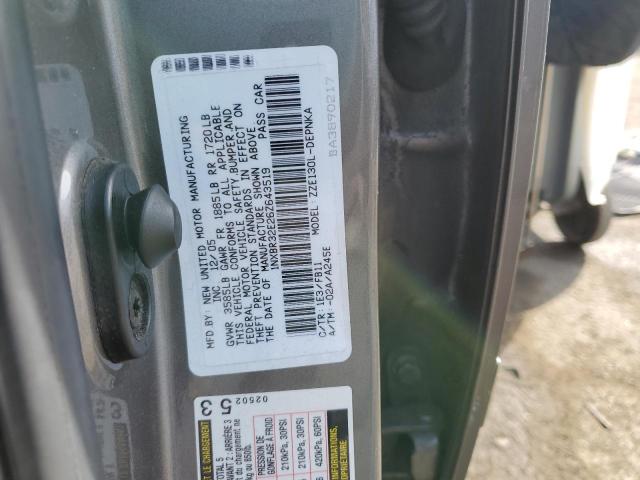 1NXBR32E26Z643519 - 2006 TOYOTA COROLLA CE GRAY photo 12