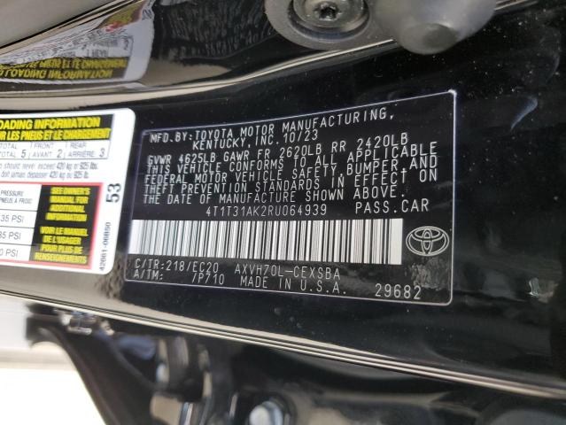 4T1T31AK2RU064939 - 2024 TOYOTA CAMRY SE NIGHT SHADE BLACK photo 12