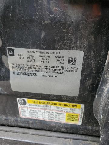 1G1ZC5E02CF247275 - 2012 CHEVROLET MALIBU 1LT 黑色 照片 12