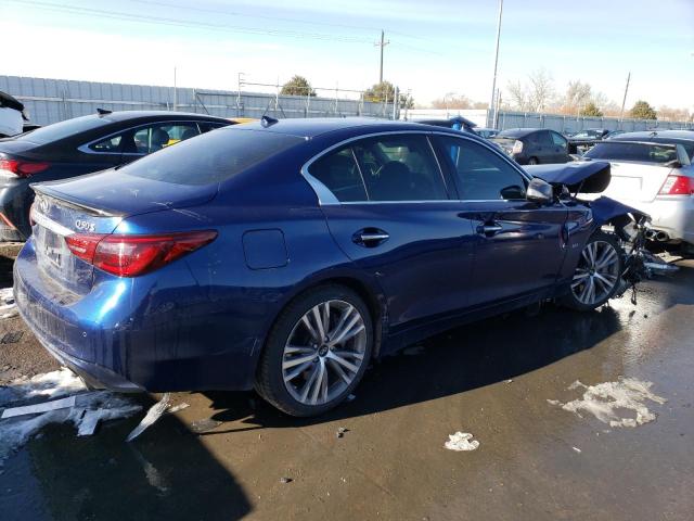 JN1EV7AR5KM556901 - 2019 INFINITI Q50 LUXE BLUE photo 3