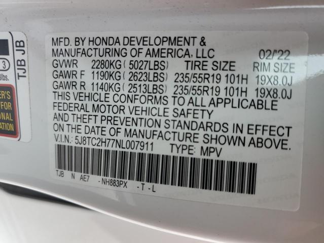 5J8TC2H77NL007911 - 2022 ACURA RDX ADVANCE Ağ foto 14