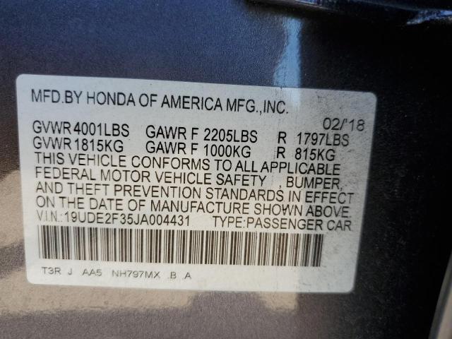 19UDE2F35JA004431 - 2018 ACURA ILX BASE WATCH PLUS GRAY photo 12