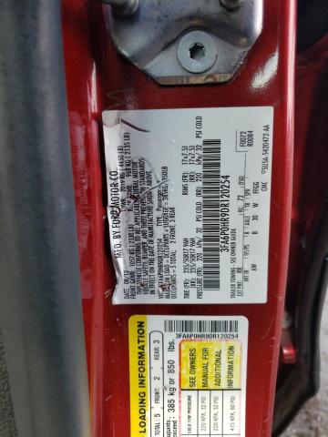 3FA6P0HR9DR120254 - 2013 FORD FUSION SE RED photo 12