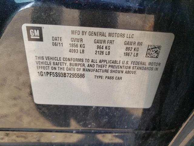 1G1PF5S93B7295586 - 2011 CHEVROLET CRUZE LT CHARCOAL photo 12