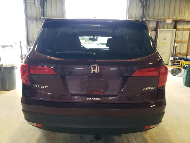 5FNYF6H54HB052944 - 2017 HONDA PILOT EXL MAROON photo 6