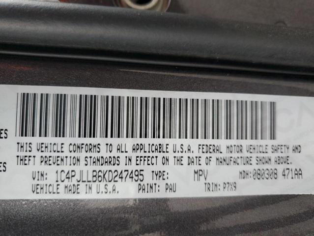 1C4PJLLB6KD247495 - 2019 JEEP CHEROKEE LATITUDE PLUS GRAY photo 12