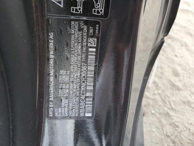 WBABC4C0XNCH30667 - 2022 BMW M850XI BLACK photo 12