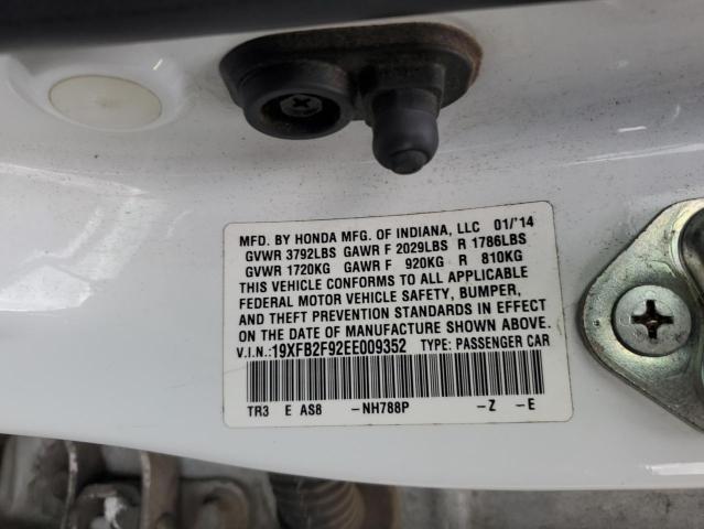 19XFB2F92EE009352 - 2014 HONDA CIVIC EXL Ağ foto 12