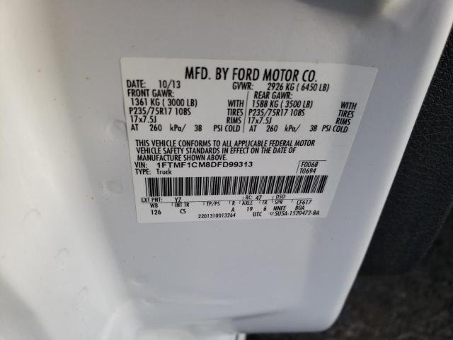 1FTMF1CM8DFD99313 - 2013 FORD F150 WHITE photo 12