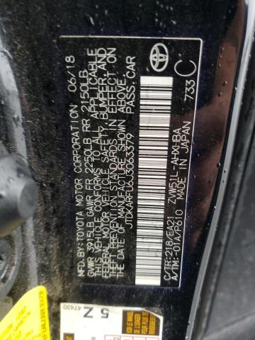 JTDKARFU6J3063379 - 2018 TOYOTA PRIUS BLACK photo 12