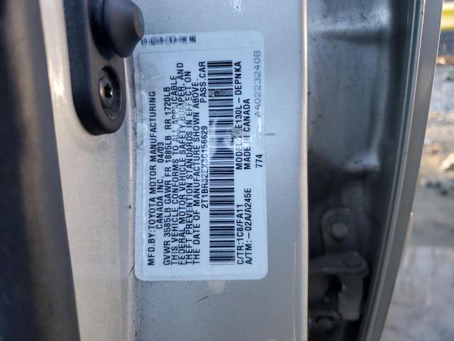 2T1BR32EX3C156629 - 2003 TOYOTA COROLLA CE SILVER photo 12