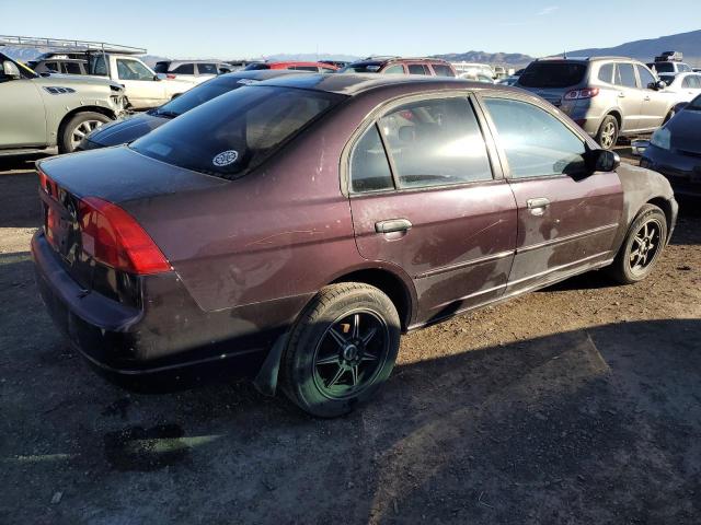 1HGES16531L037781 - 2001 HONDA CIVIC LX BURGUNDY photo 3