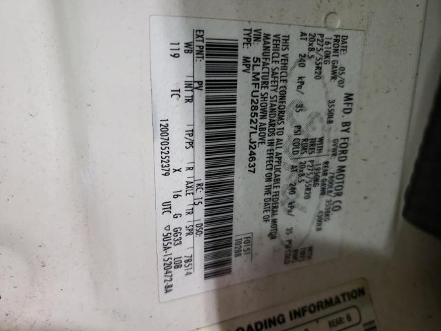 5LMFU28527LJ24637 - 2007 LINCOLN NAVIGATOR თეთრი ფოტო 13