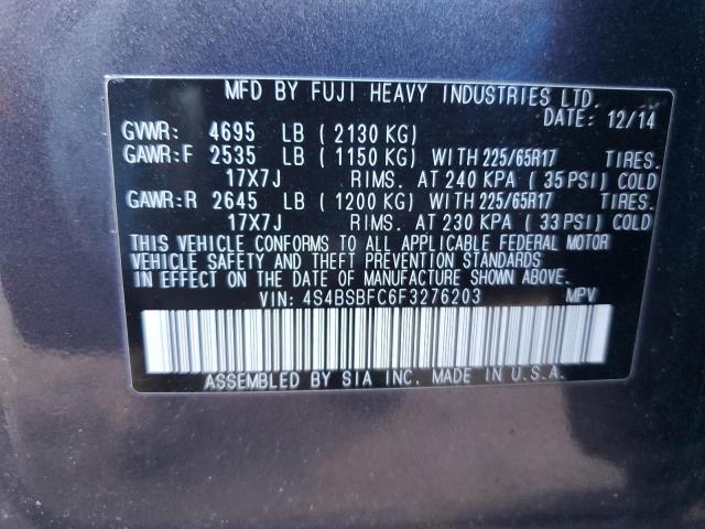 4S4BSBFC6F3276203 - 2015 SUBARU OUTBACK 2.5I PREMIUM GRAY photo 13