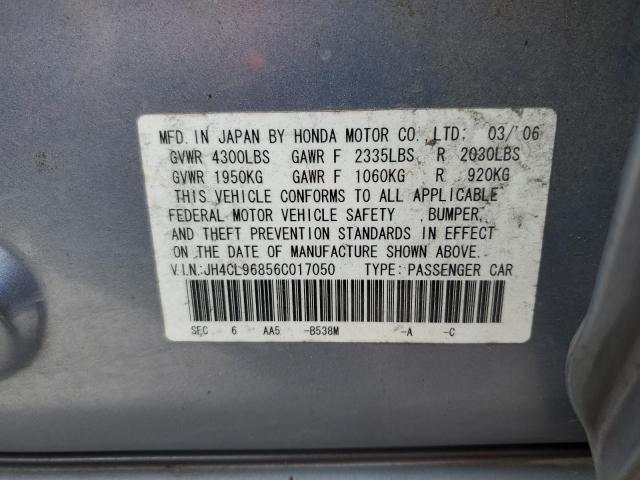 JH4CL96856C017050 - 2006 ACURA TSX BLUE photo 12