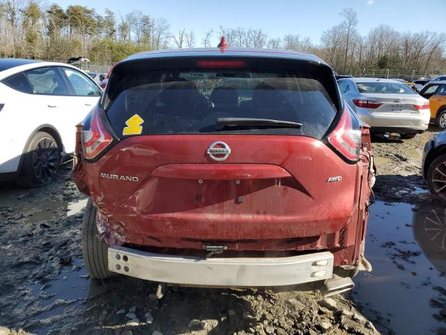 5N1AZ2MH1HN154992 - 2017 NISSAN MURANO S RED photo 6