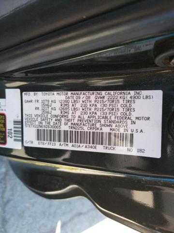 5TETX22N69Z630065 - 2009 TOYOTA TACOMA ACCESS CAB ნაცრისფერი ფოტო 10