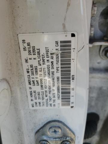 1HGCP26889A151680 - 2009 HONDA ACCORD EXL WHITE photo 12