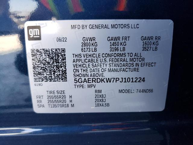 5GAERDKW7PJ101224 - 2023 BUICK ENCLAVE AVENIR BLUE photo 13