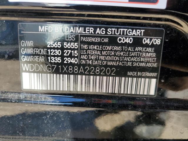 WDDNG71X88A228202 - 2008 MERCEDES-BENZ S 550 BLACK photo 12