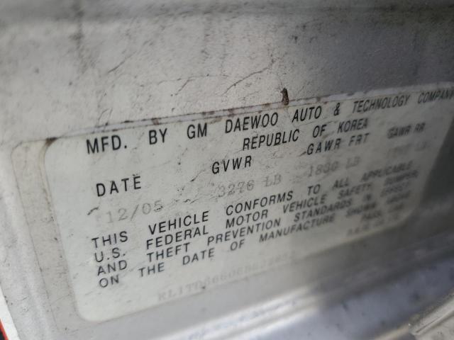 KL1TD66606B622652 - 2006 CHEVROLET AVEO BASE Gümüş foto 12